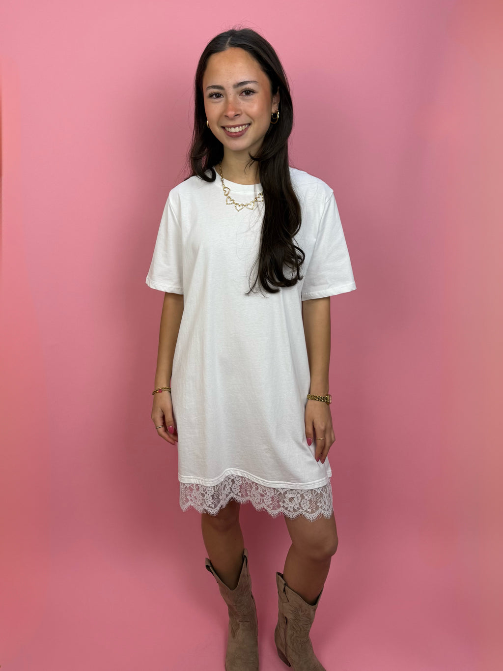 T-Shirt-Kleid Spitze