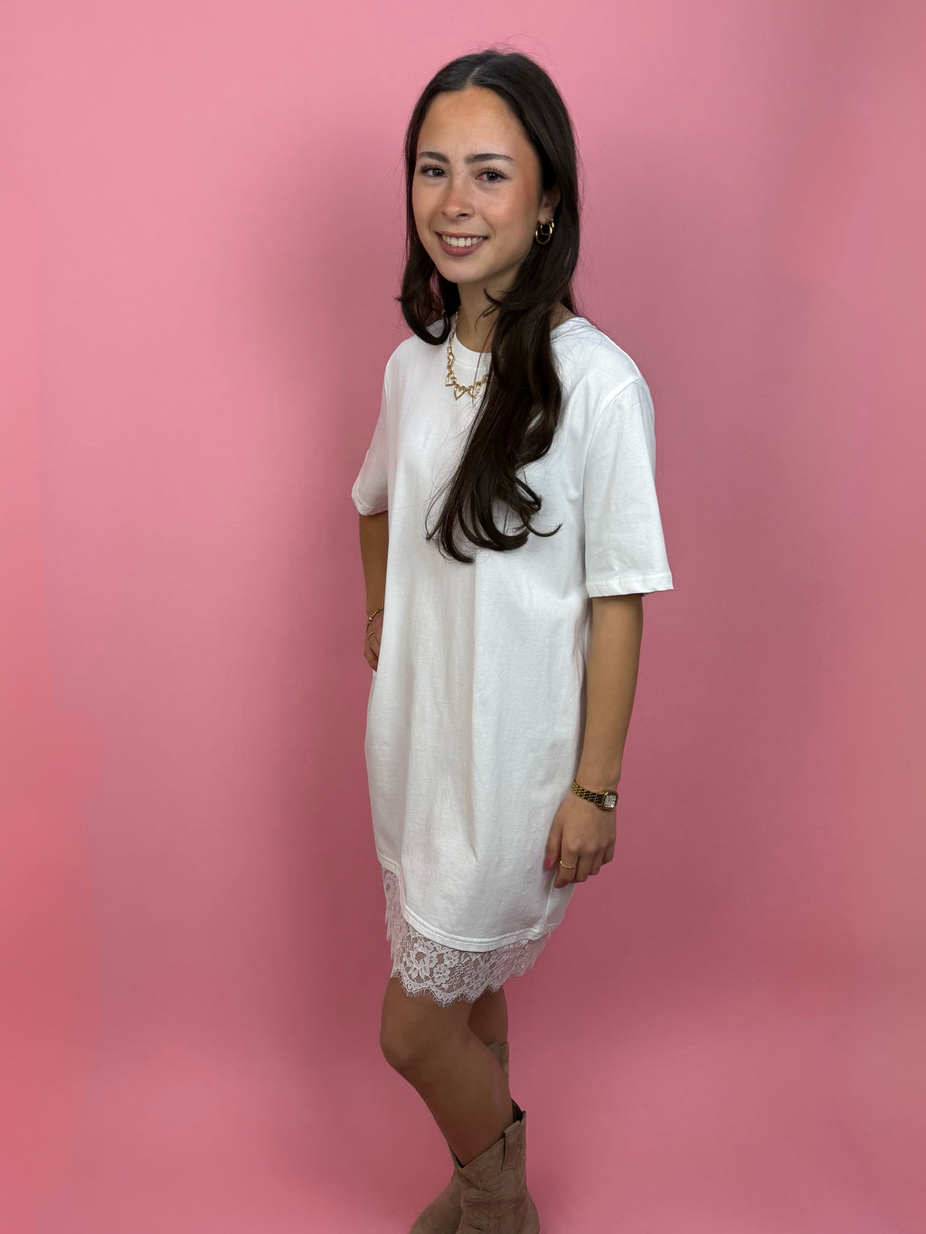 T-Shirt-Kleid Spitze