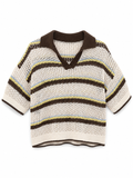 Open Knit Polo Top