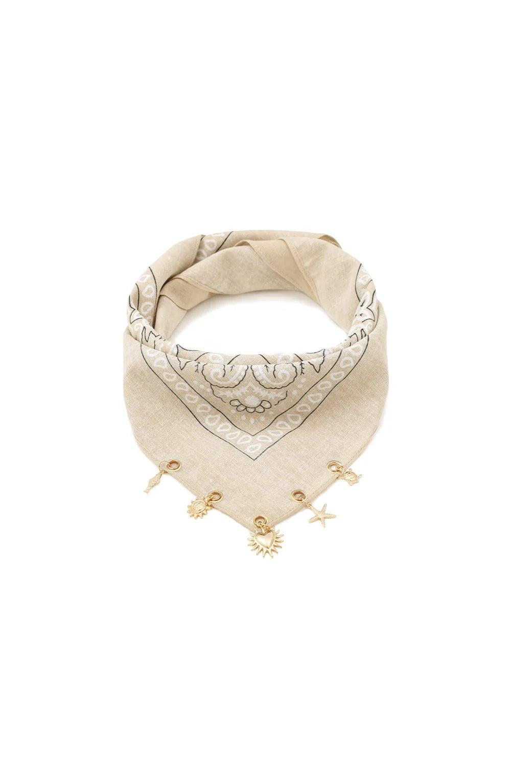 Bandana Sjaaltje met Bedels Beige