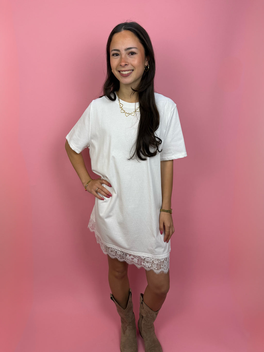 T-Shirt-Kleid Spitze