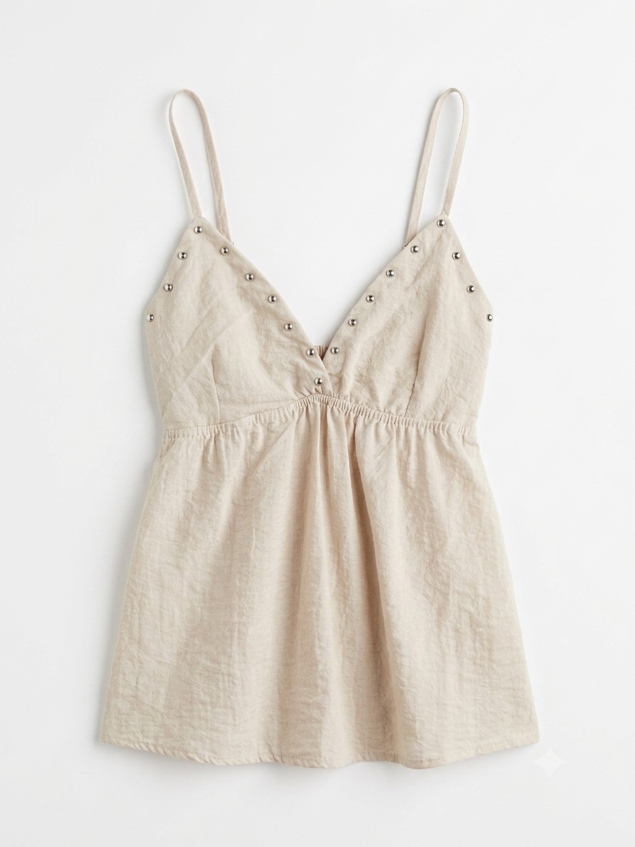 Studs Detail Top - Zand