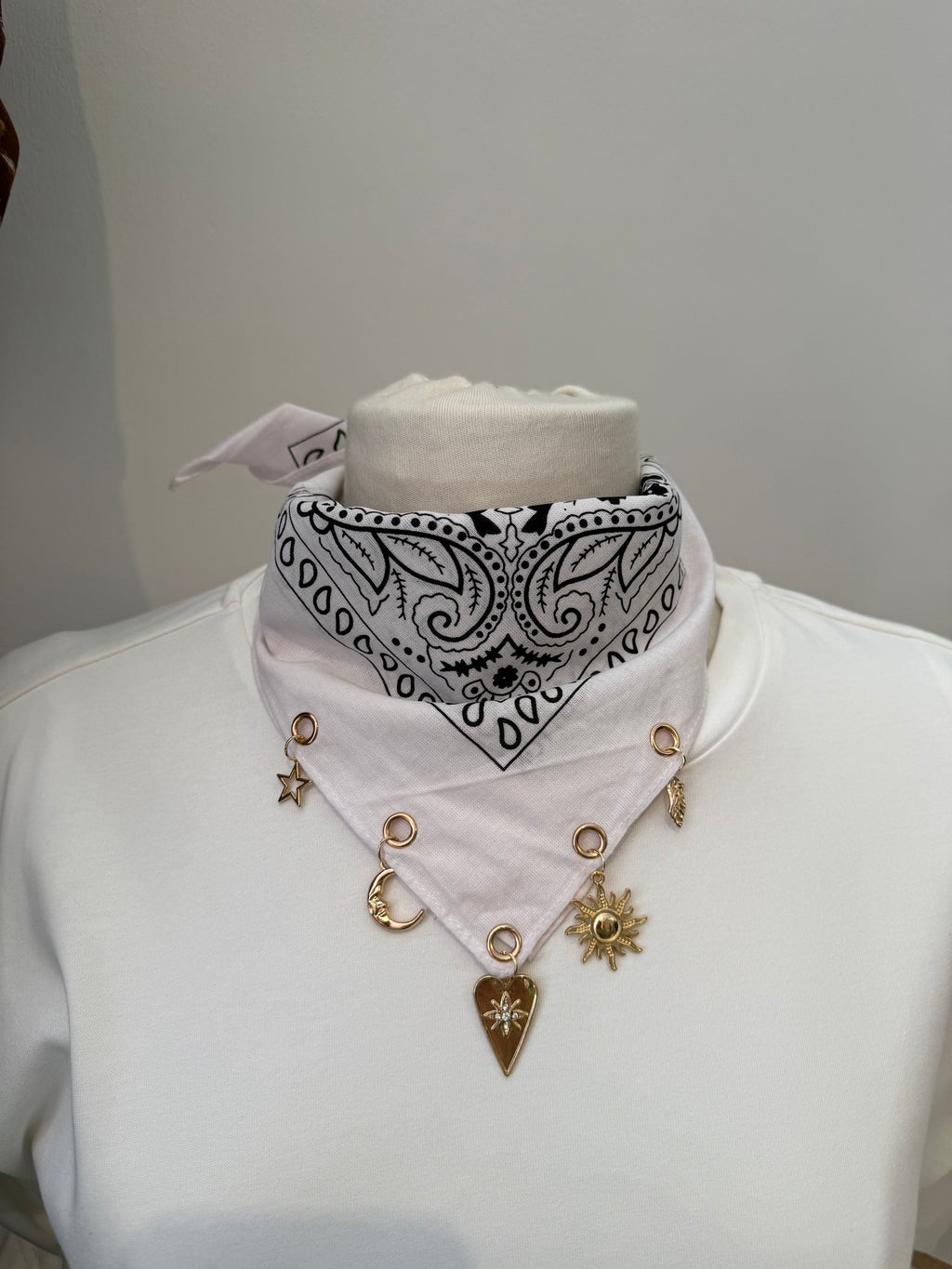 Bandana Sjaaltje met Bedels White
