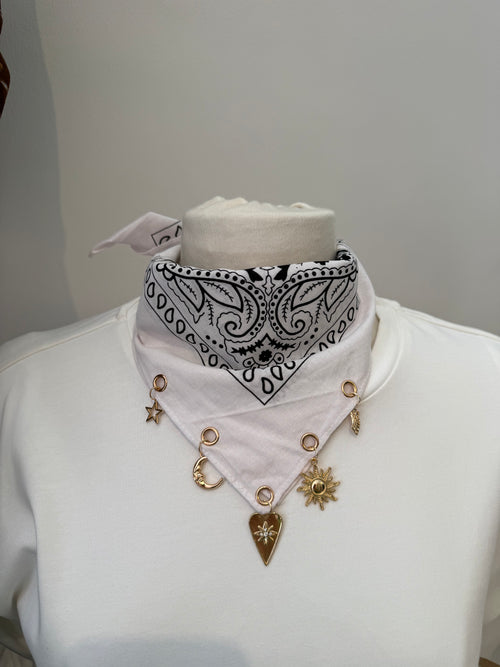 Bandana Sjaaltje met Bedels White