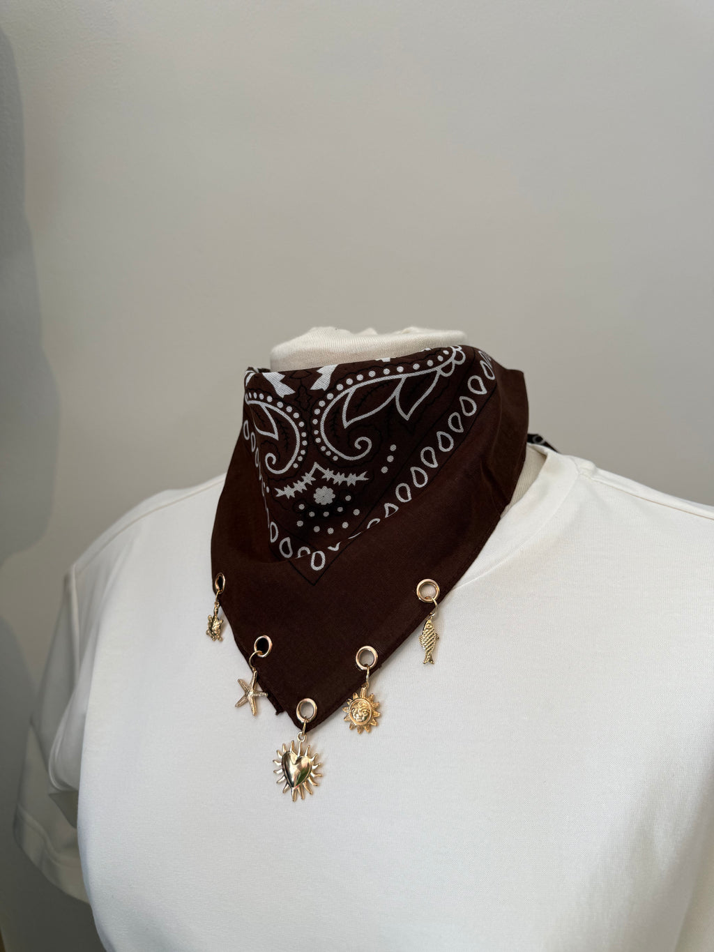 Bandana Sjaaltje met Bedels Brown