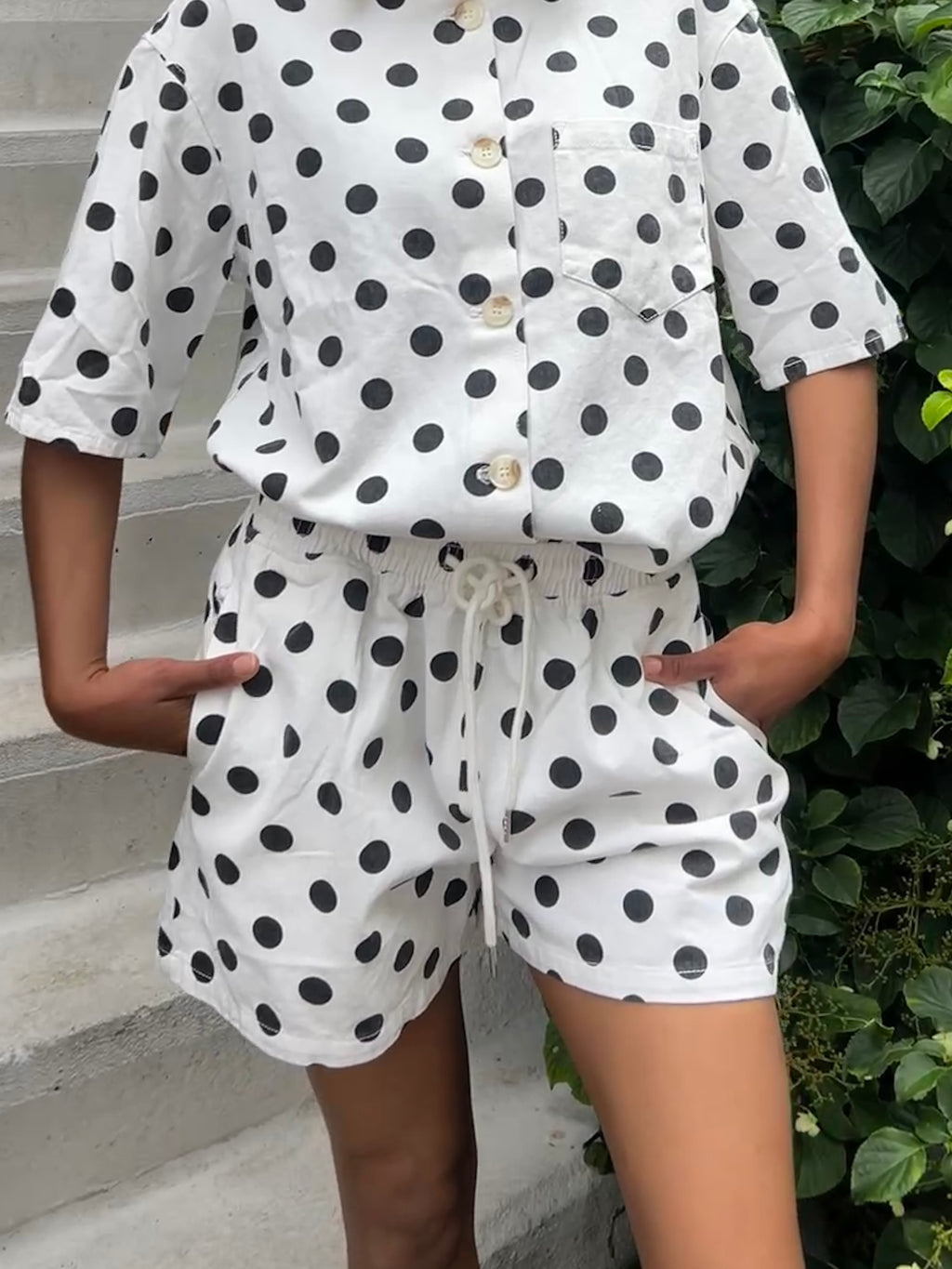 Polka Denim Short