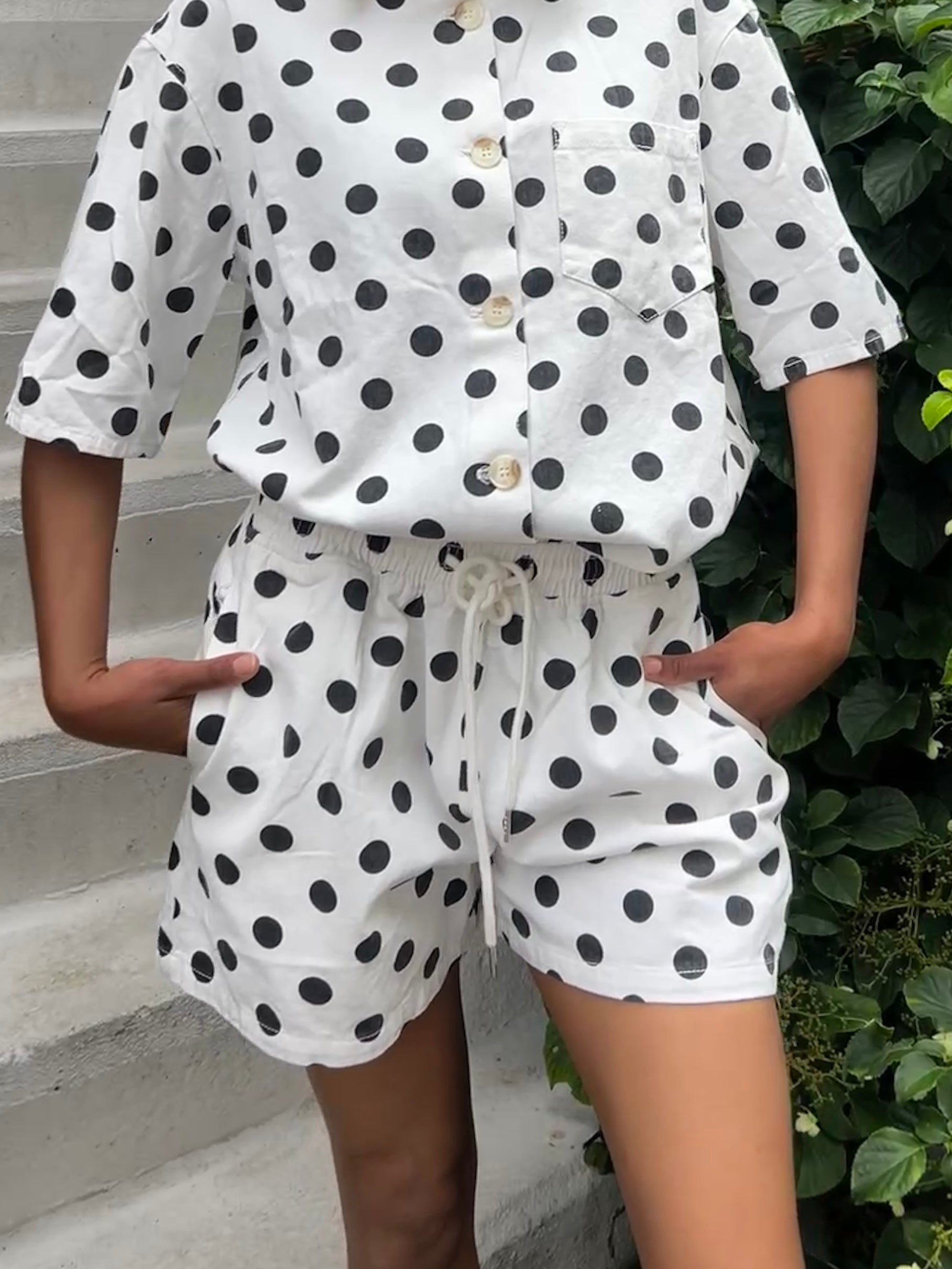 Polka Denim Short