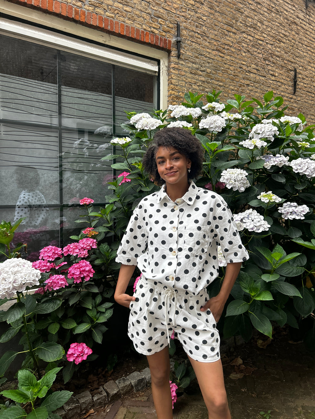 Polka Denim Top