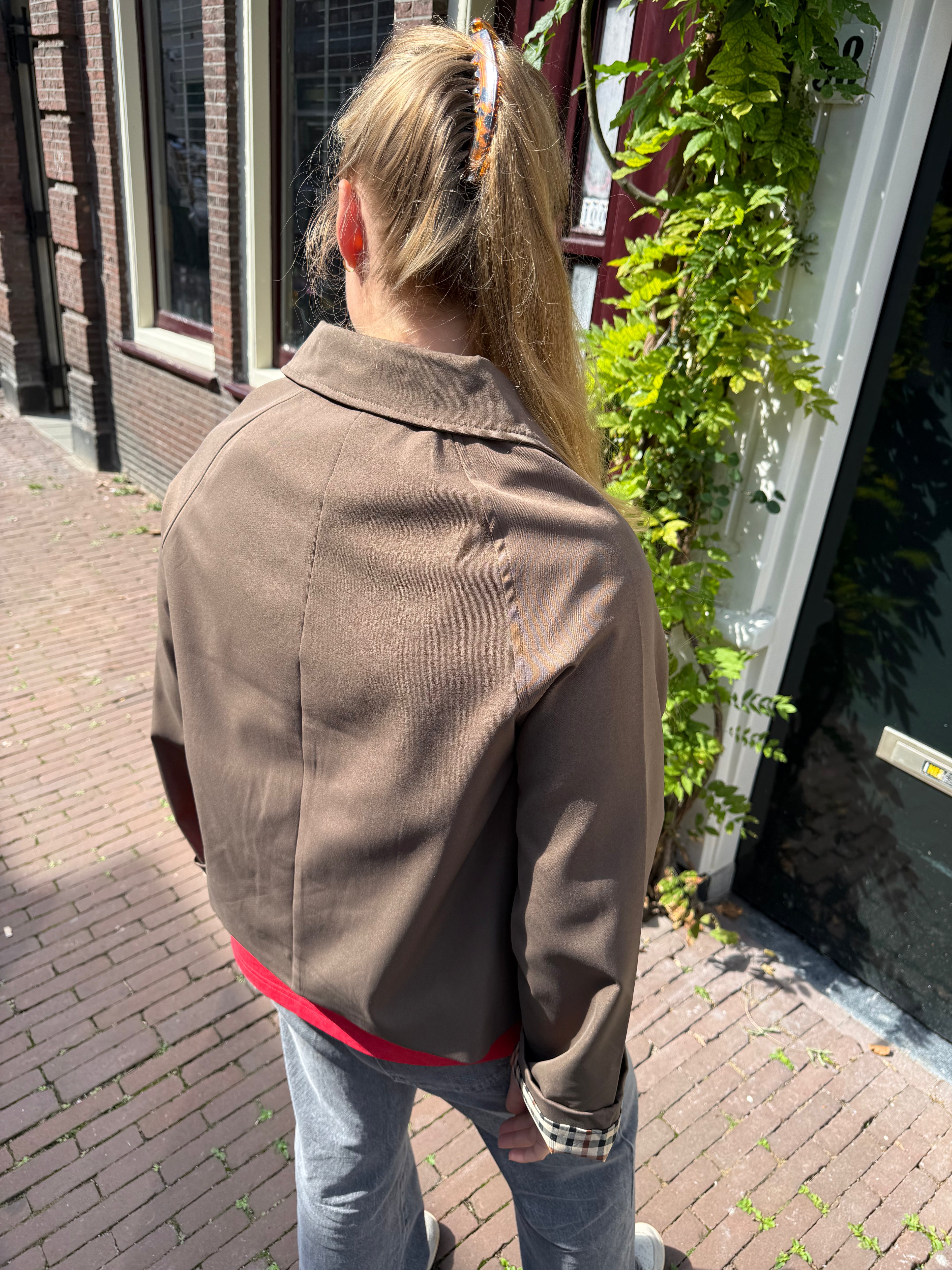 Brown Check Detail Trench