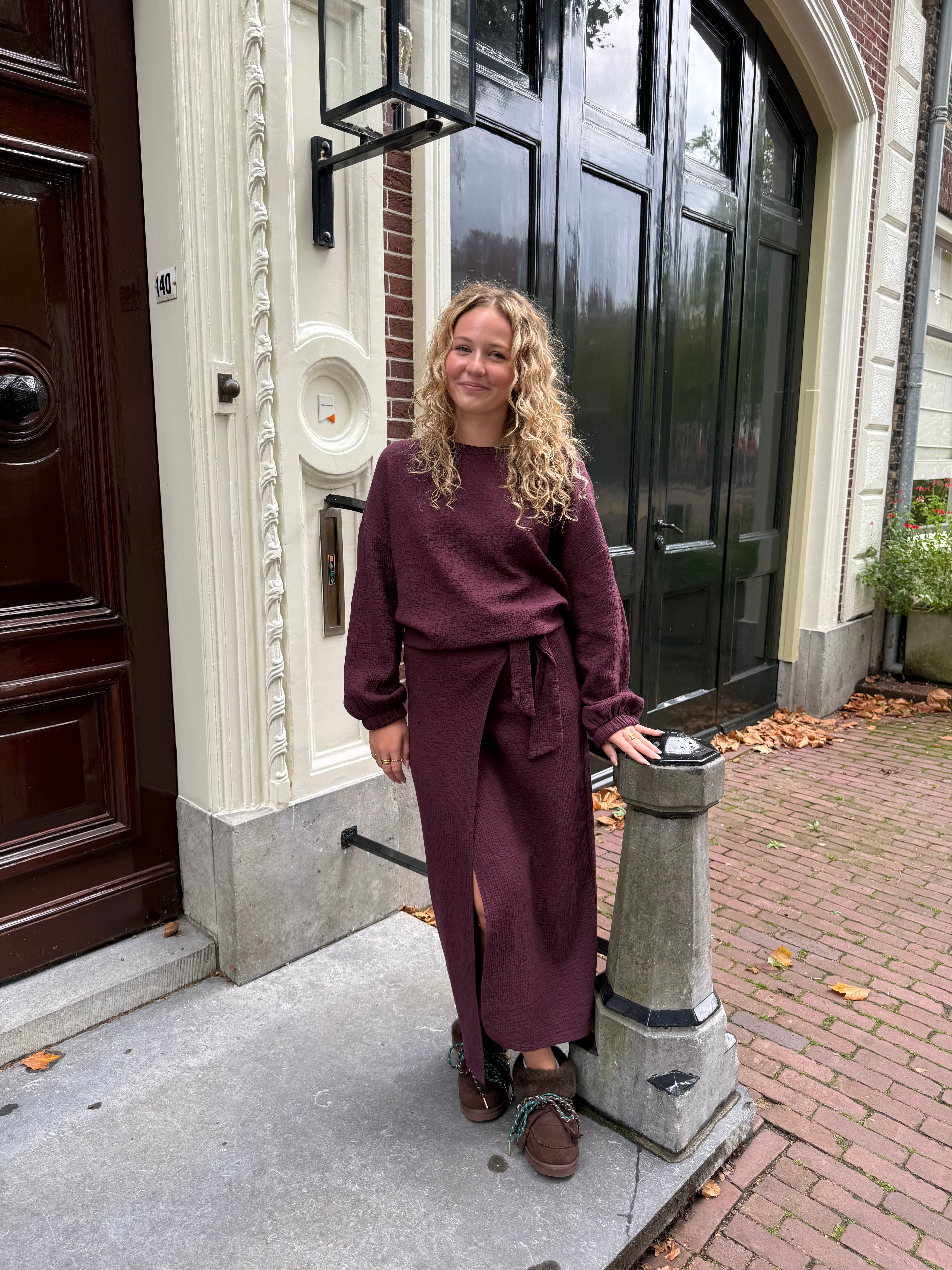 Bordeaux Mousseline Wrap Skirt