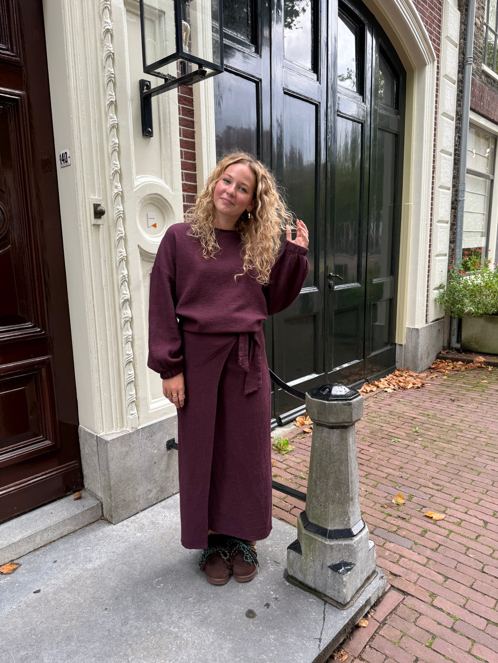 Bordeaux Mousseline Wrap Skirt