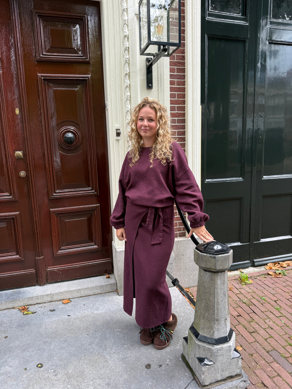 Bordeaux Mousseline Wrap Skirt