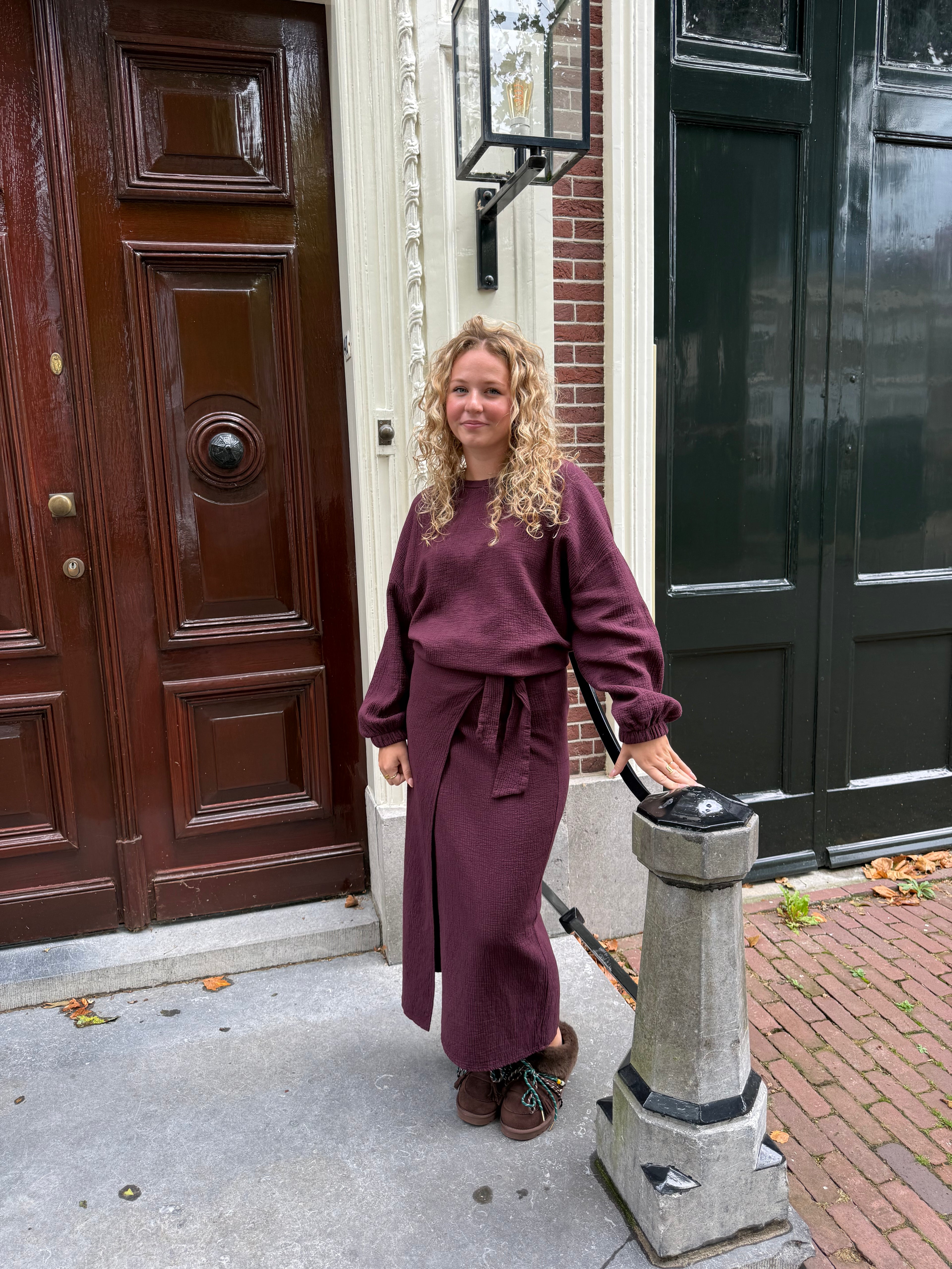 Bordeaux Mousseline Wrap Skirt