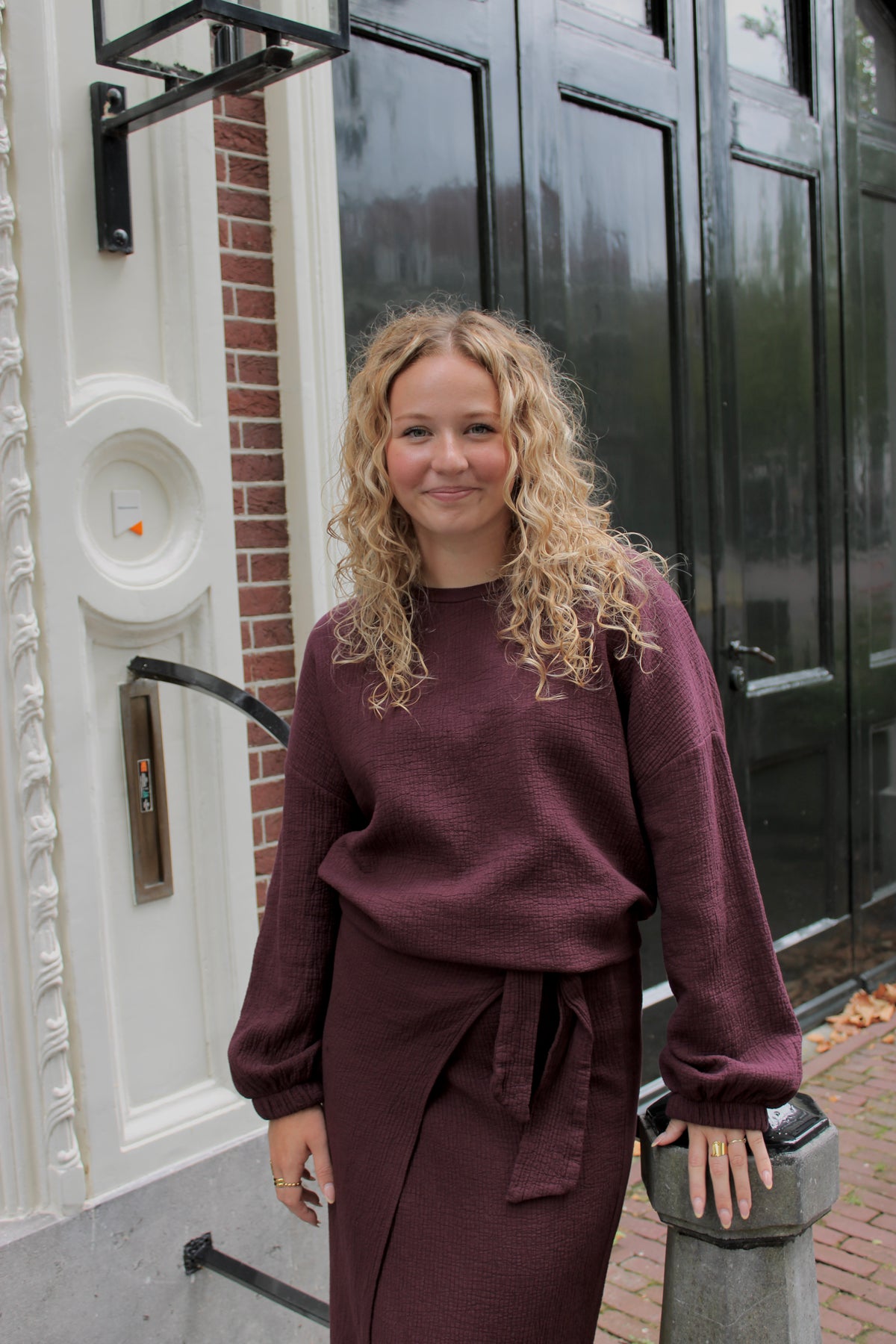 Bordeaux Mousseline Sweater