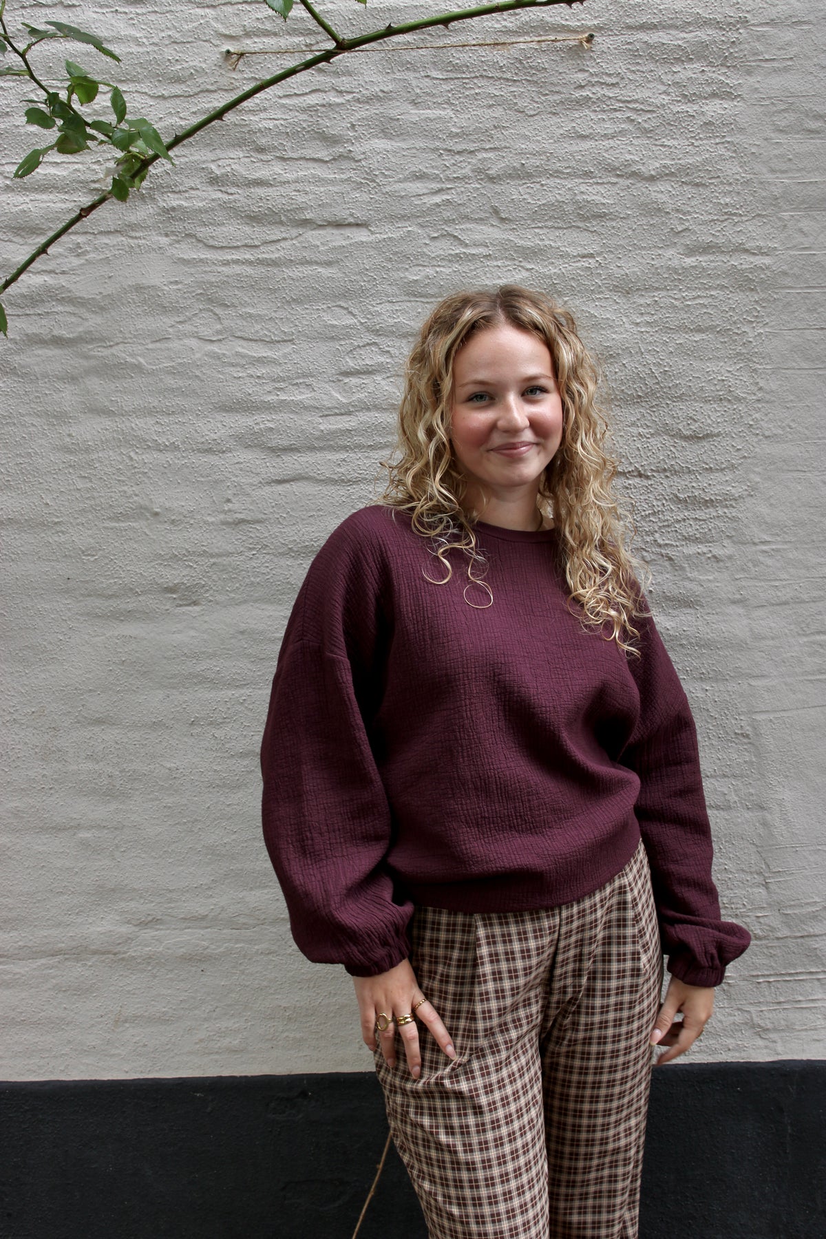 Bordeaux Mousseline Sweater