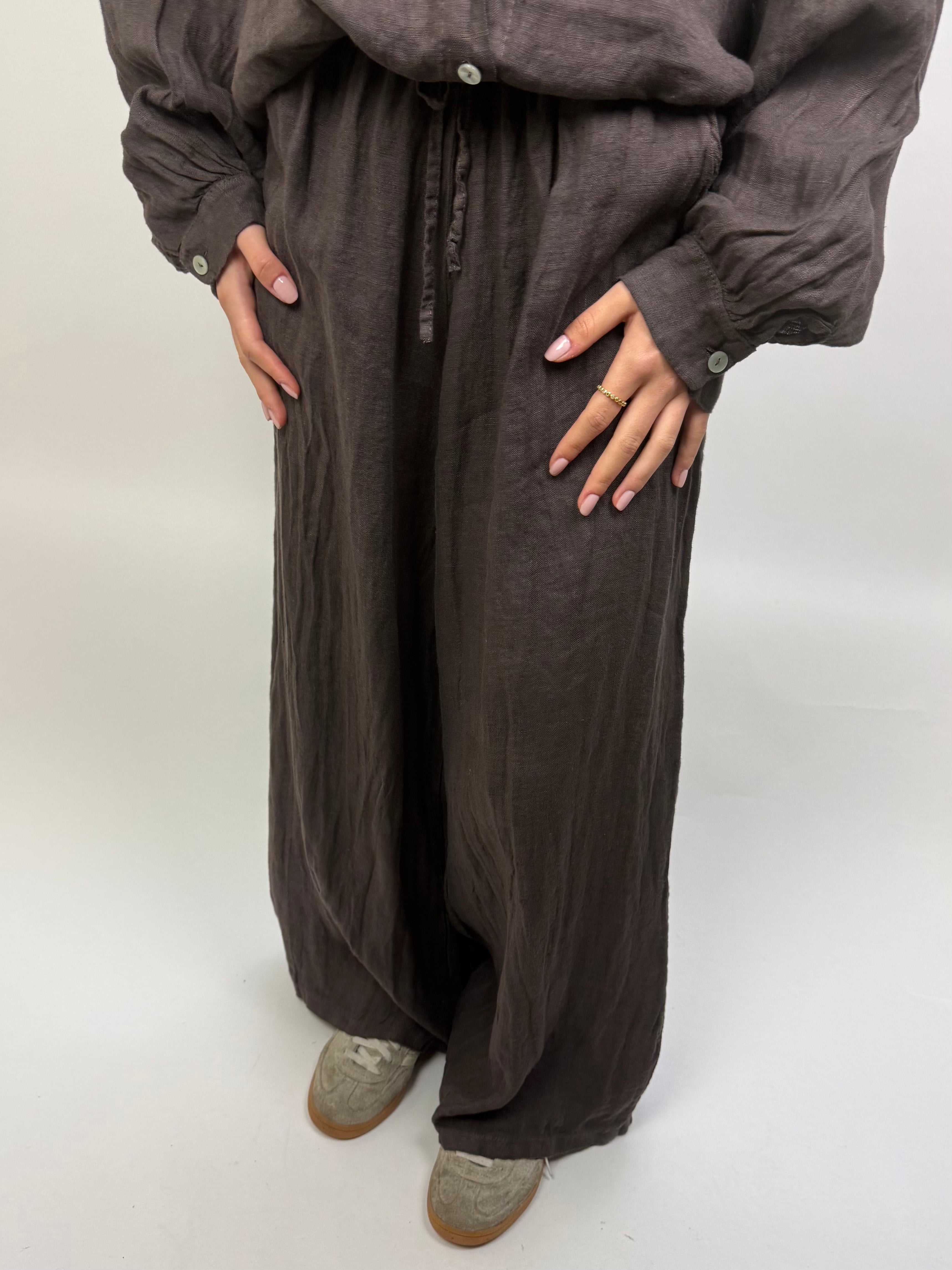 Bruine Linnen Broek