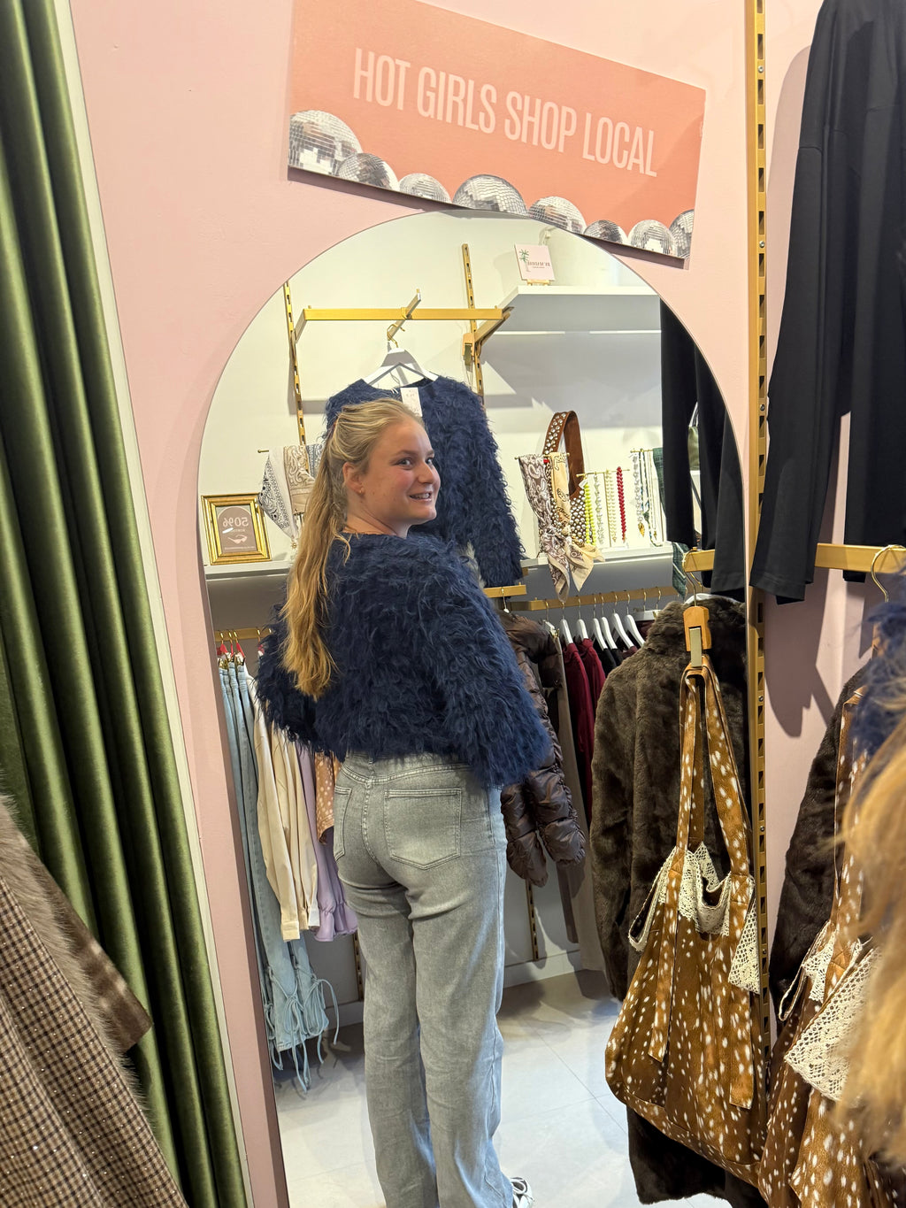 Blue Fluffy Knit Vest