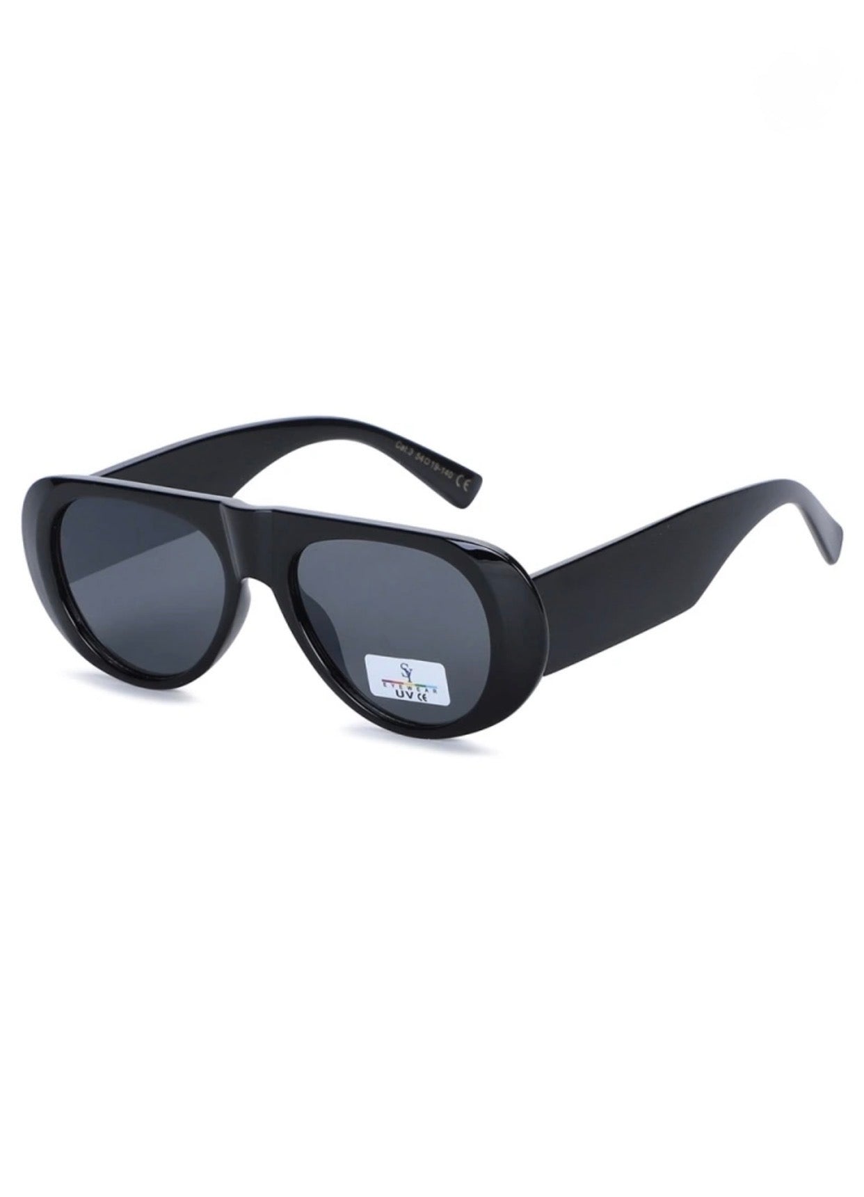 Sonnenbrille Rund Schwarz