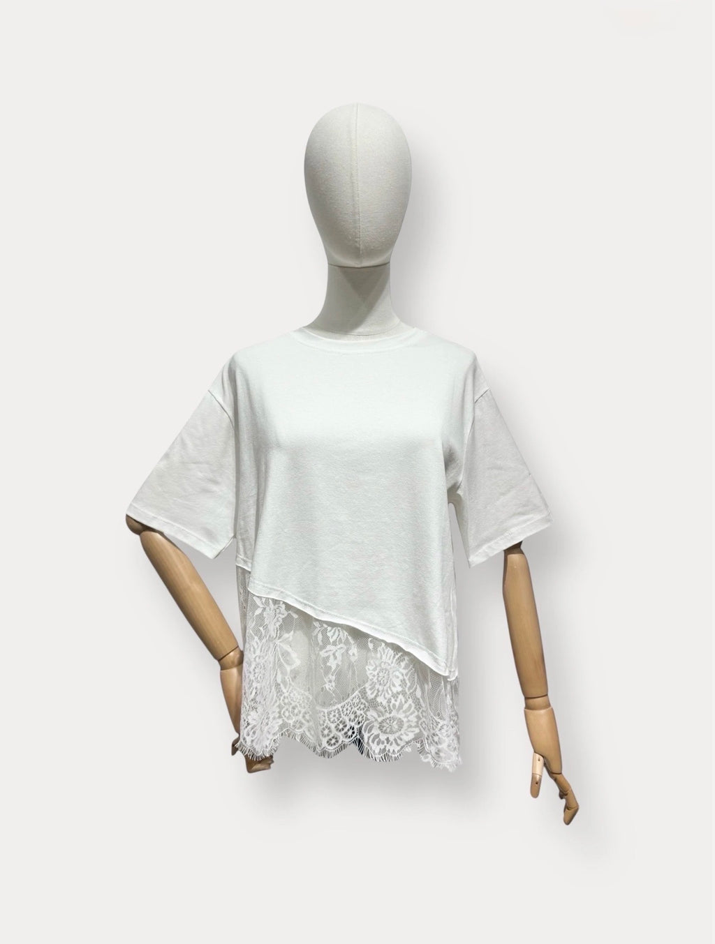 Spitzen-T-Shirt Weiß
