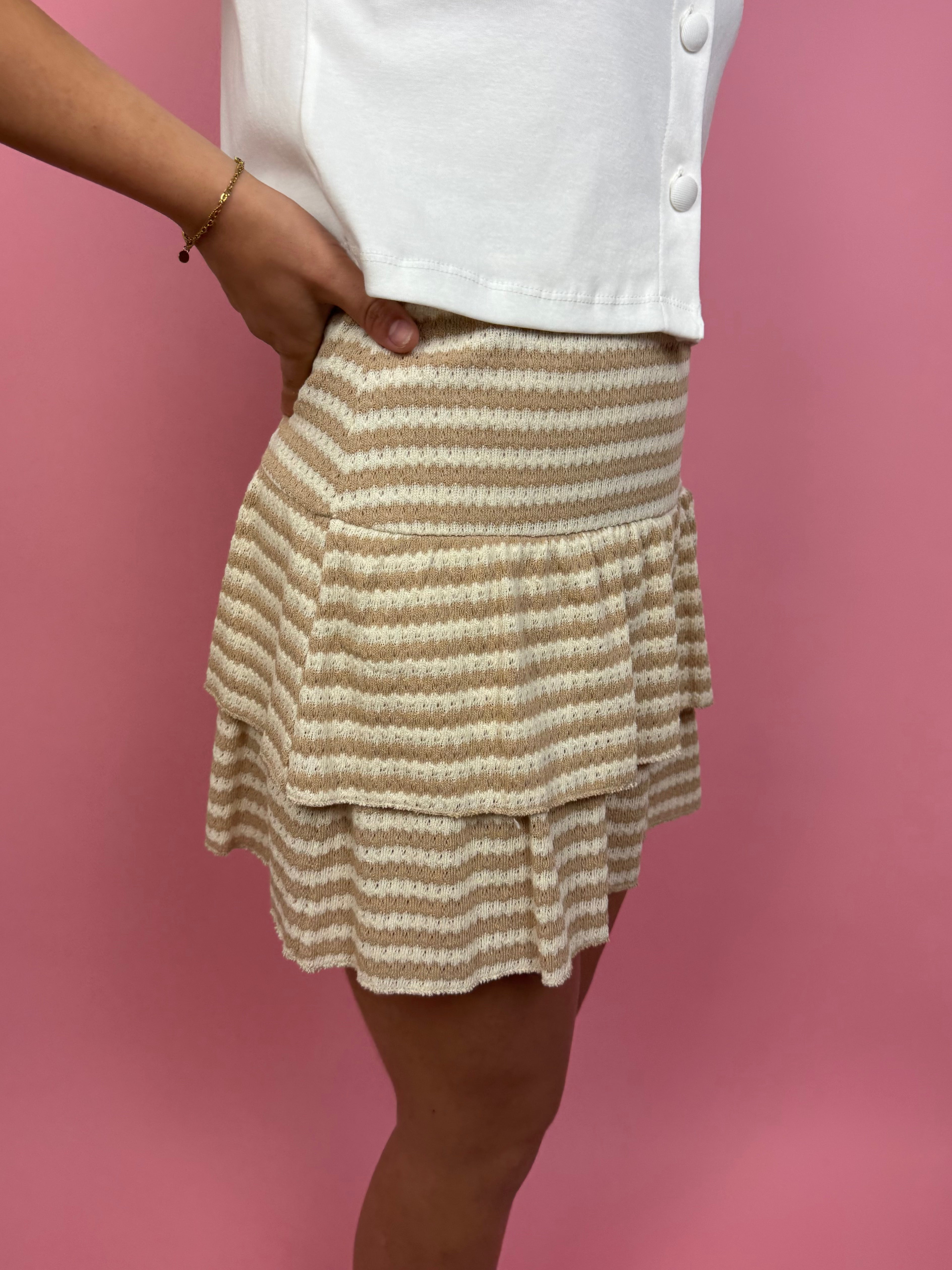 Gehäkelter Skort Beige