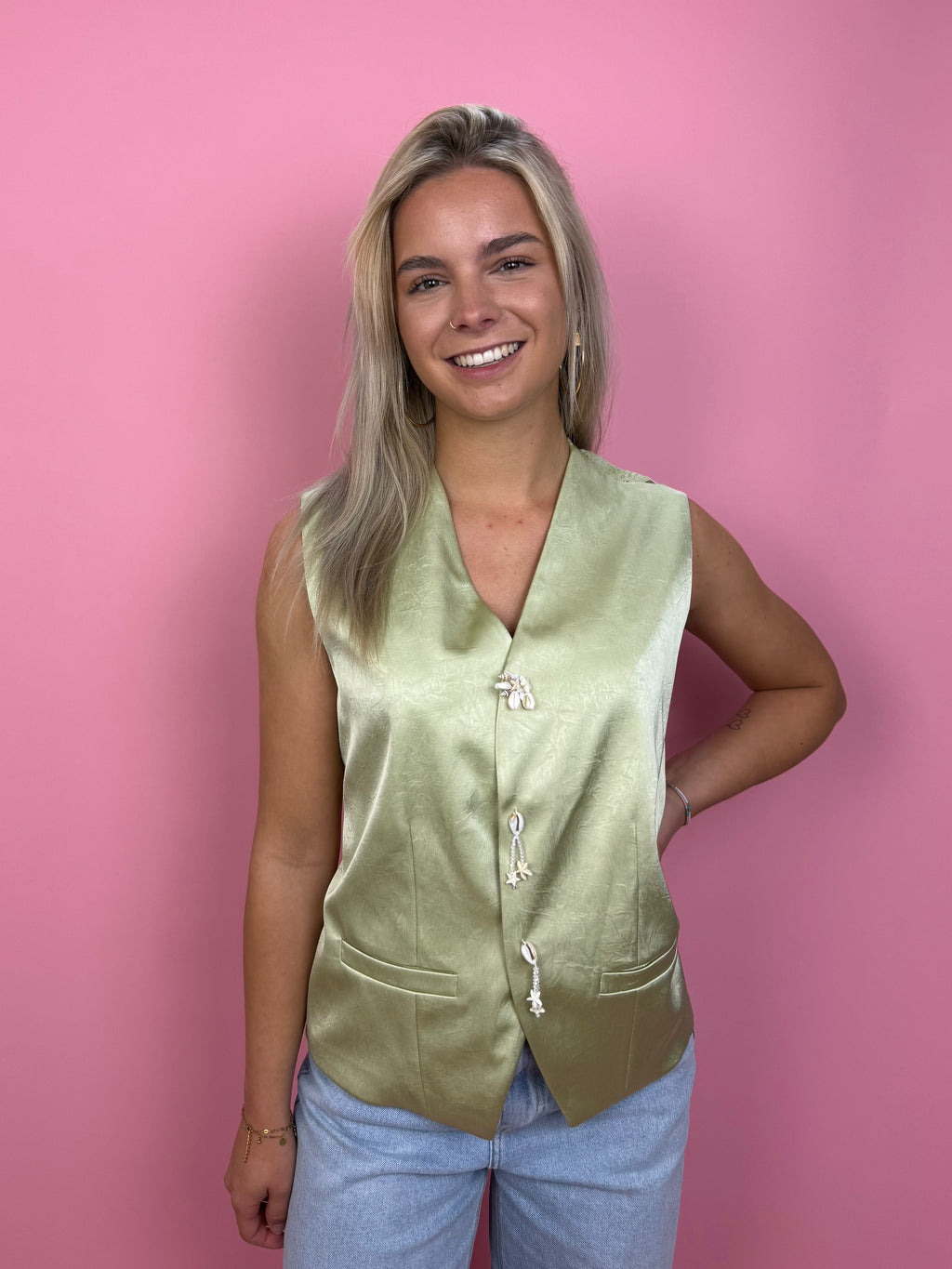 Boho Chic Satin Gilet